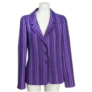 Chanel Purple Striped Women's Jacket